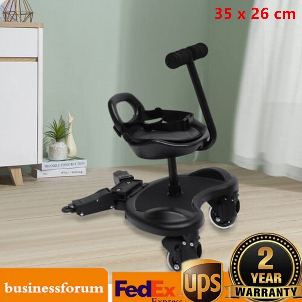 Standing Platform Buggy Board + Saddle Seat  Child Rider Stroller Attachment