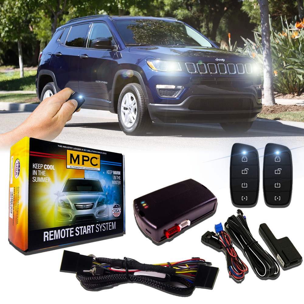 Plug-n-Play (2) 4-Button 2-Way Remote Start Kit For 2008-2017 Jeep Compass