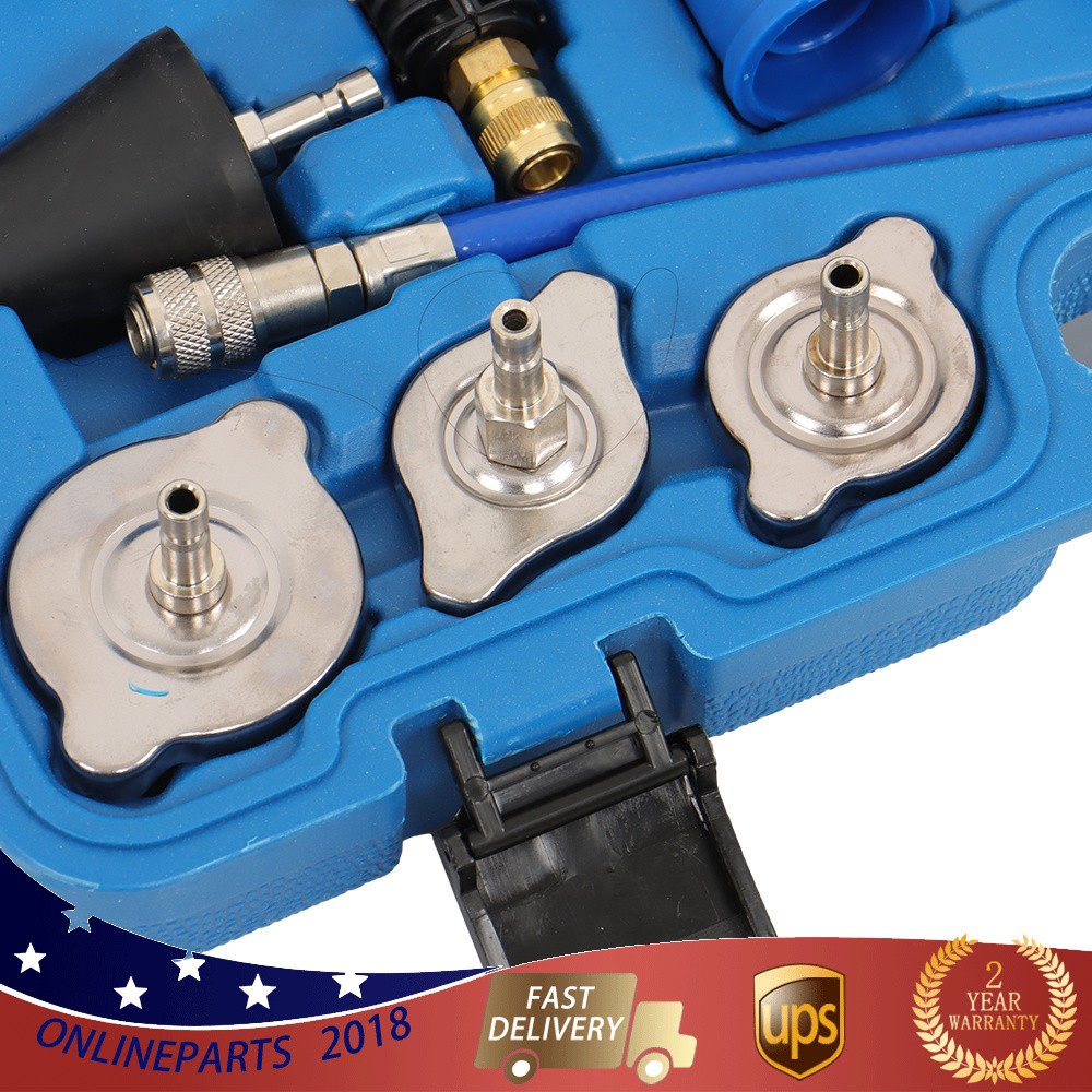 Red/Blue Radiator Pressure Tester, Vacuum Cooling System Tool Refill Kit 28Pcs