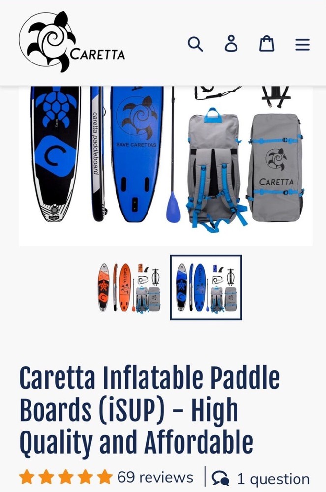 caretta inflatable paddle board