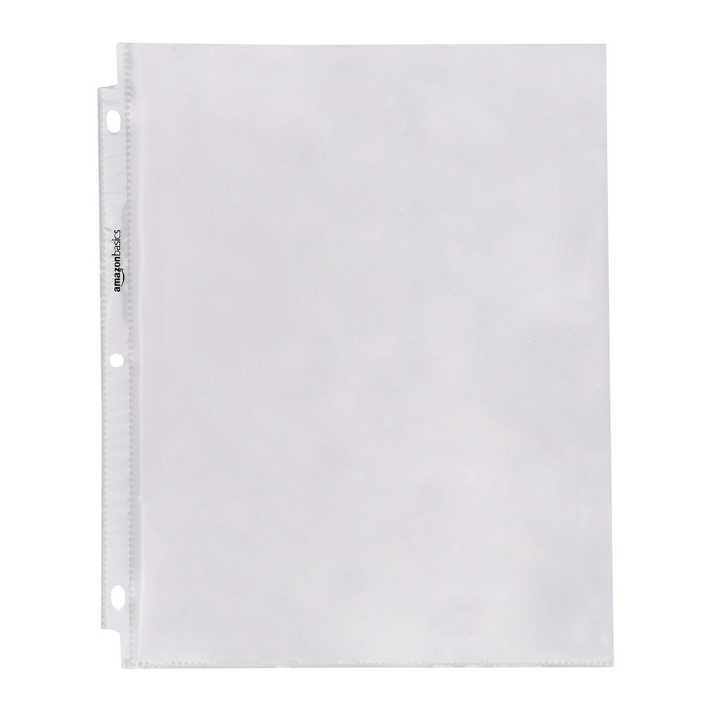 Amazon Basics Sheet Protectors for 3 Ring Binder, 100 Pack, Clear
