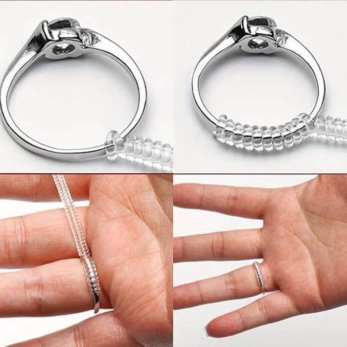 12 Pack Ring Sizers Invisible Ring Sizer Adjuster for Loose Rings Ring Guard ...