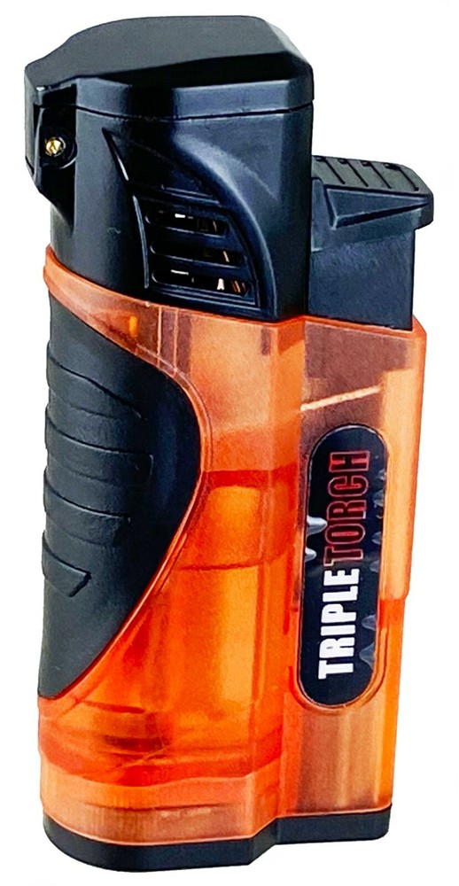 100 PACK Triple Jet Torch Lighter Adjustable Flame W/ Cigar Puncher