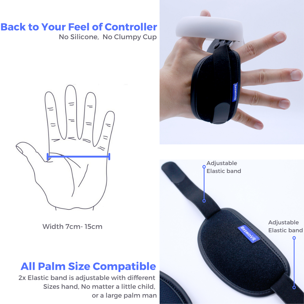 BeswinVR Controller Grips for Anker Charging Dock Meta Quest 2 (Black, 1 Pair)