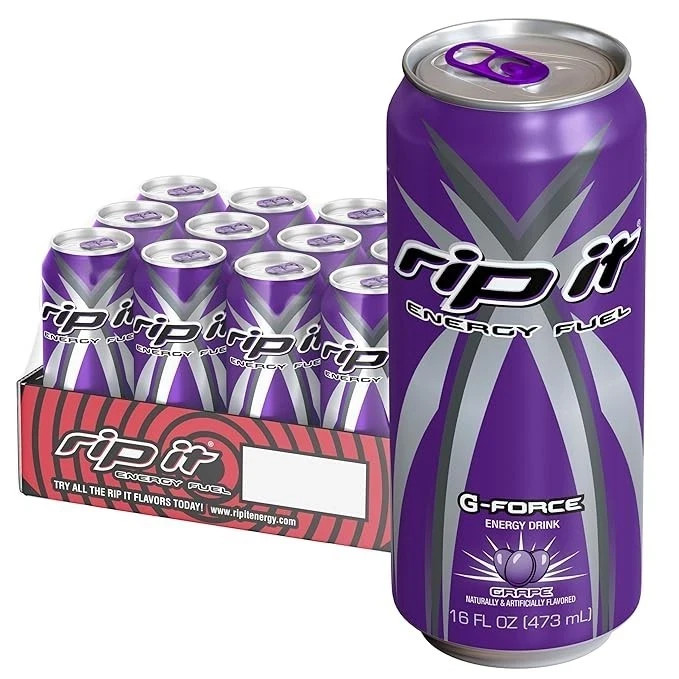 Rip It G FORCE GRAPE Energy Drink 16 OZ 12 PACK