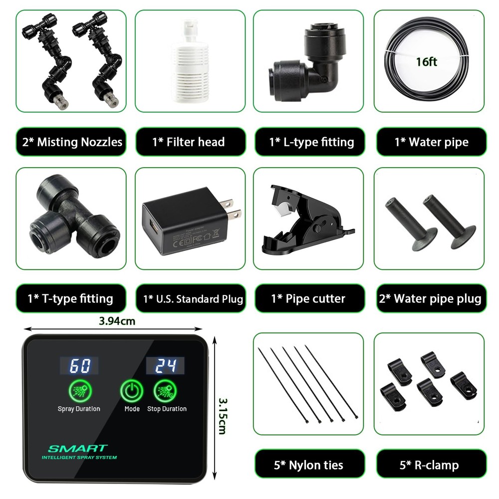 Reptile Mister Automatic Misting System Humidifier w/ Smart Timing Controller