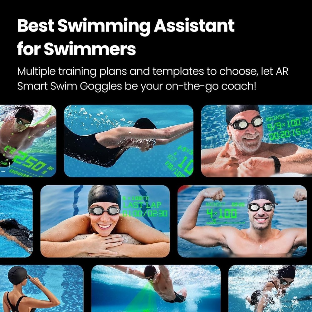 Smart Swim Goggles 2PRO, AR Real-Time Display, Data Tracking & Training Plans...