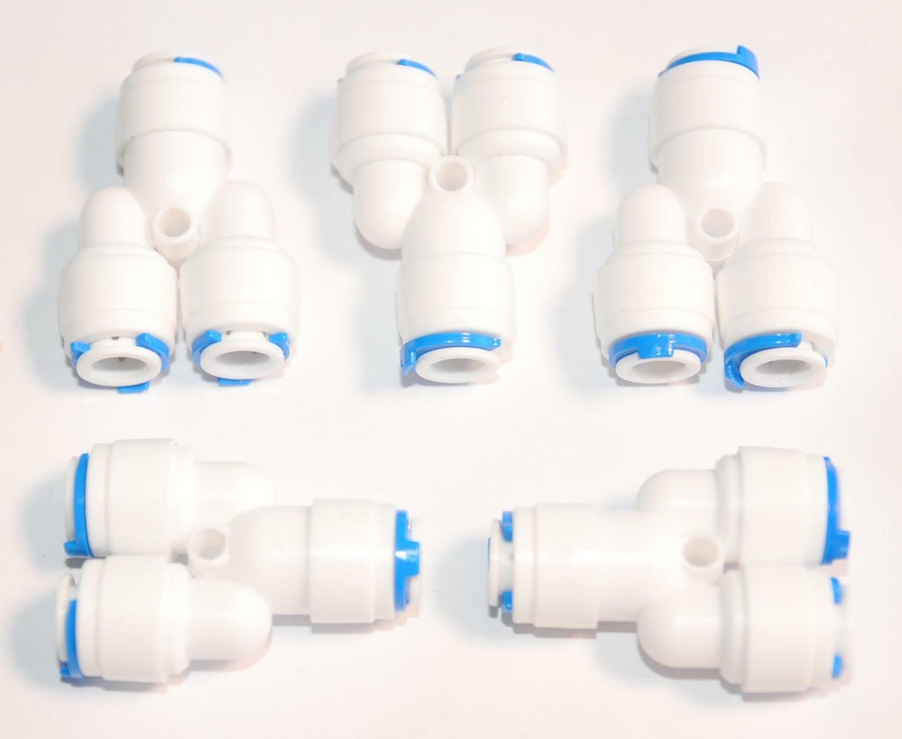 ¼” 3 TREE WAY UNION TEE TUBE QUICK PUSH CONNECT RO REVERSE OSMOSIS WATER FILTER