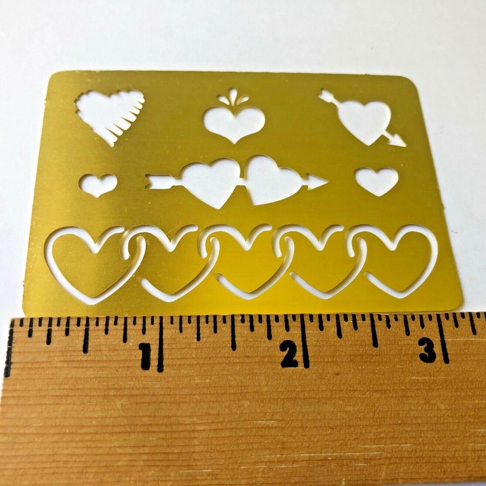 Brass Template Emboss 7 Hearts  - NEW