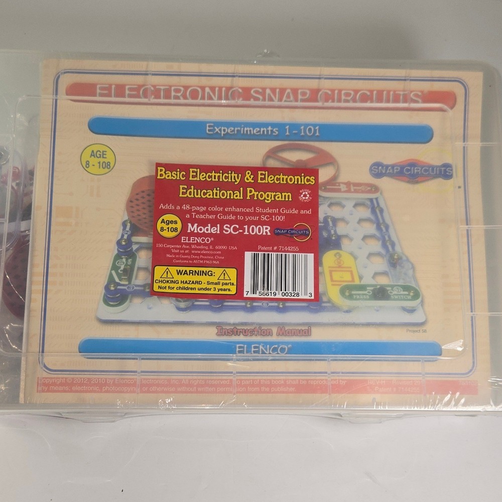 Elenco Snap Circuit SC100R Basic Electricity Electronics Educational Program Kit