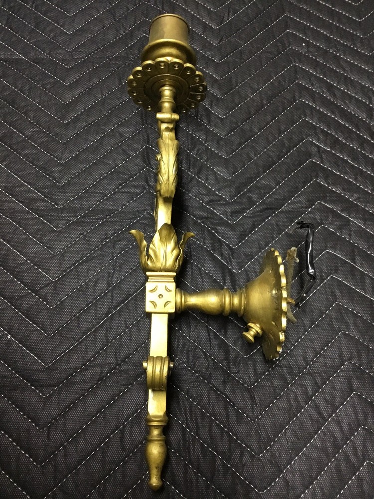 Antique Renaissance Ornate Gilded Solid Brass Wall Light Sconces