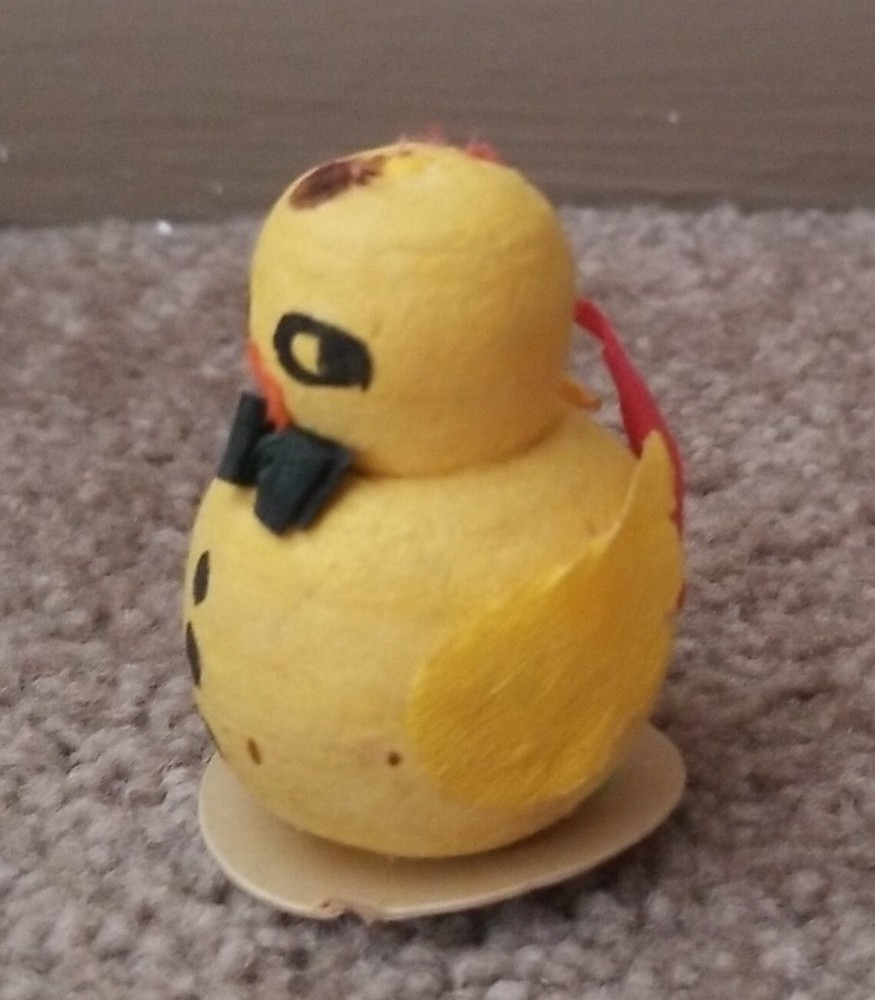 Antique Paper Mache Easter Chick Party Decor Container Germany Vintage