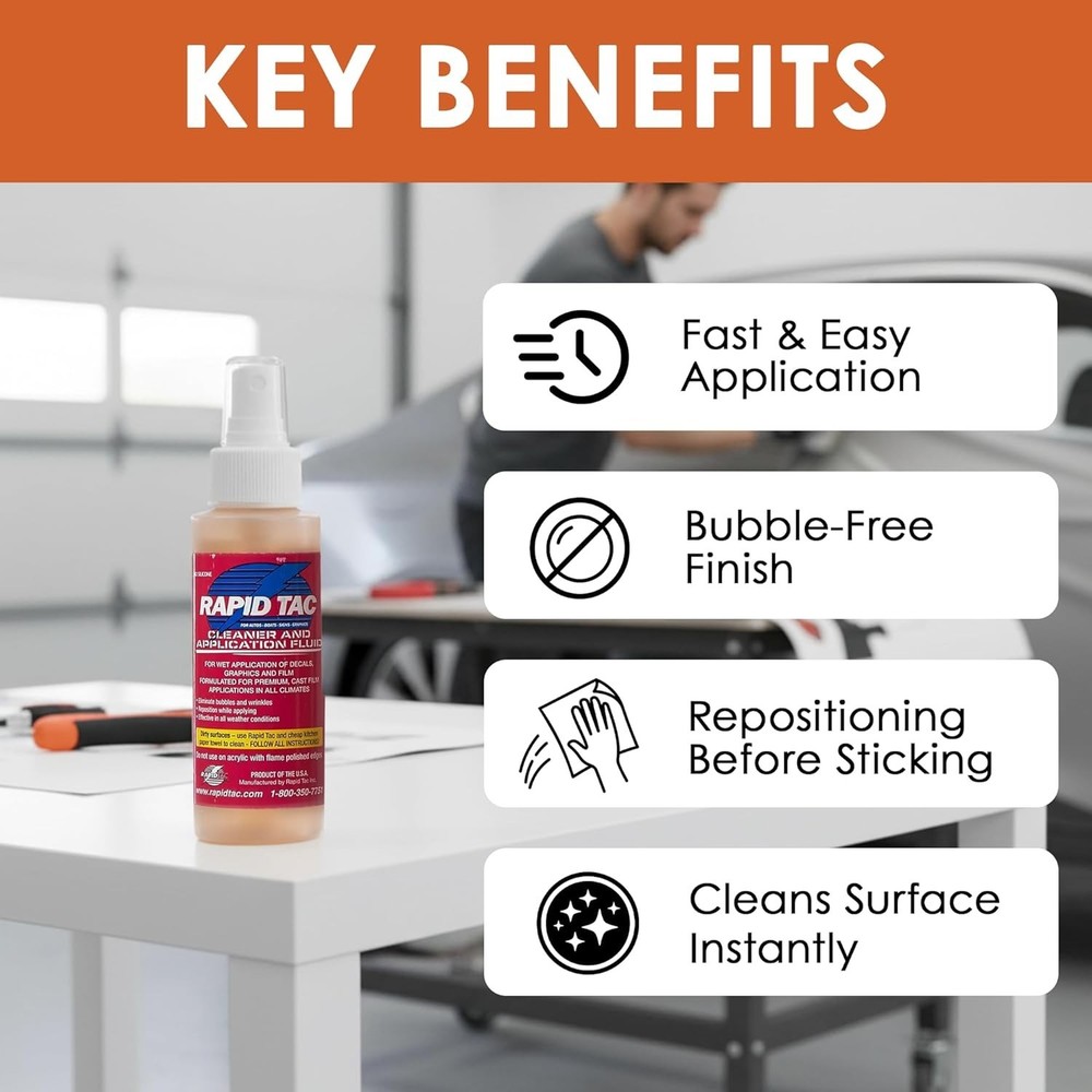 4oz Application Fluid for Vinyl Decals - Fast, Effective and Bubble-Free