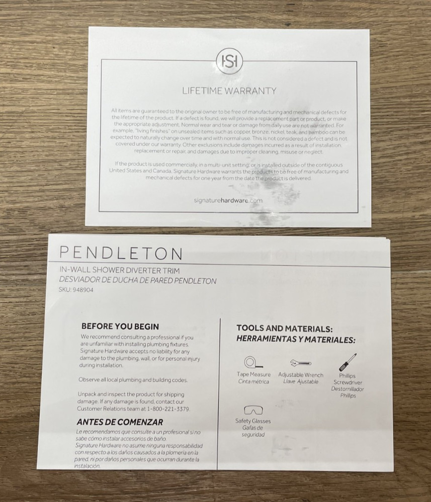 Signature Hardware SHPT9005ZBN Pendleton 6 Function Diverter Valve Trim - *READ*