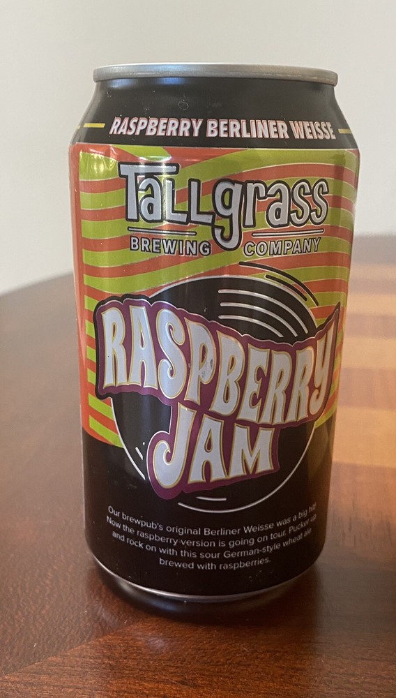 Tallgrass Brewing Raspberry Jam Berliner Weisse Empty Beer Can Bottom Opened 