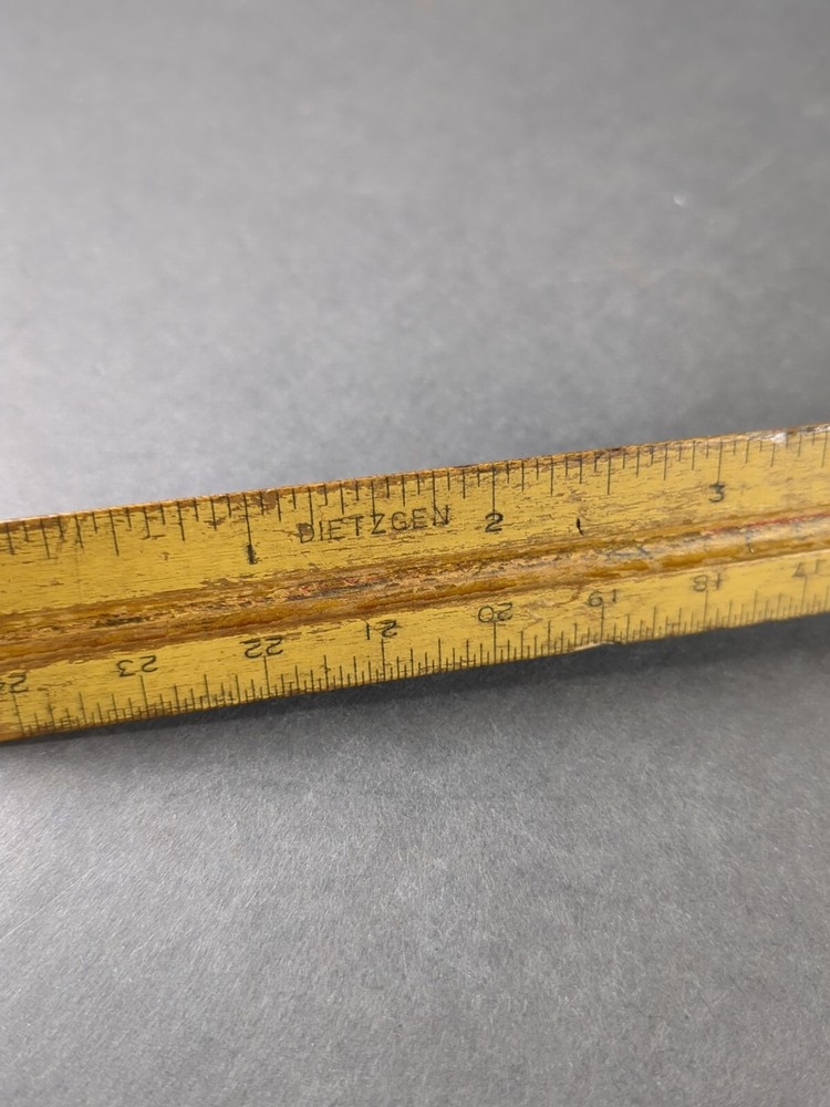Dietzgen Wooden 3-Sided Triangular Scale Drafting Ruler USA VTG