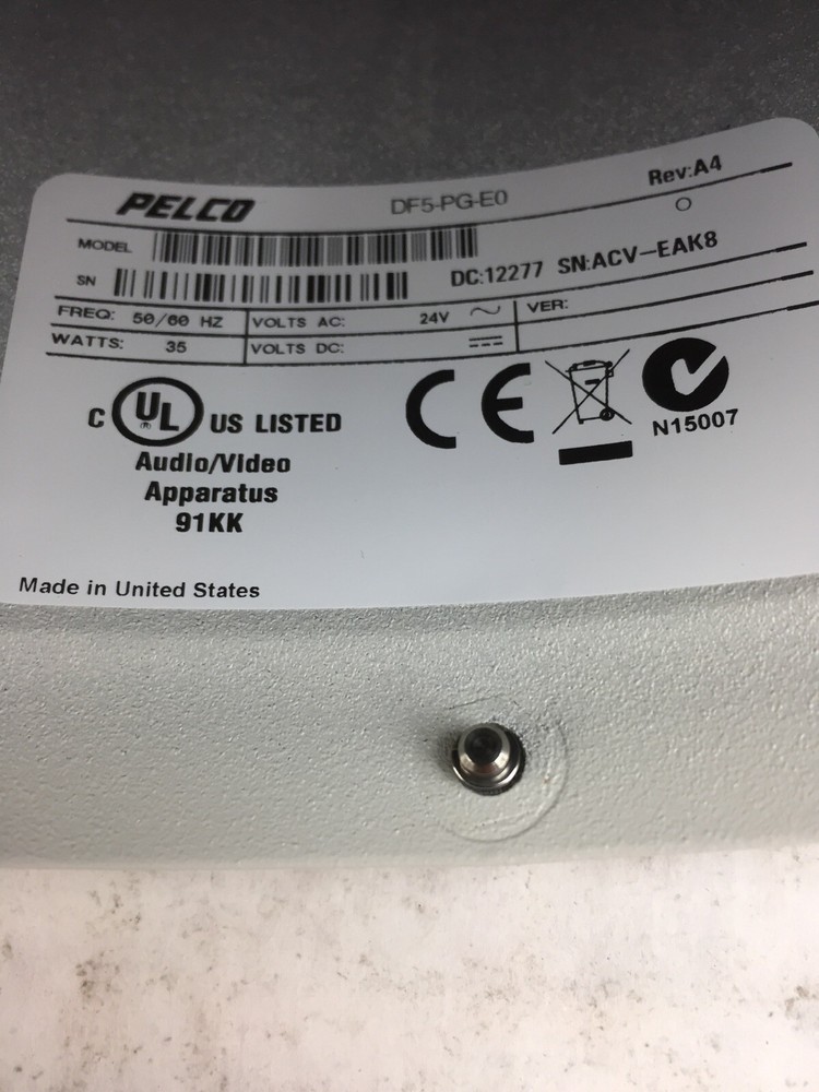 Pelco DF5-PG-E0 Series Fixed Mount Dome Housing