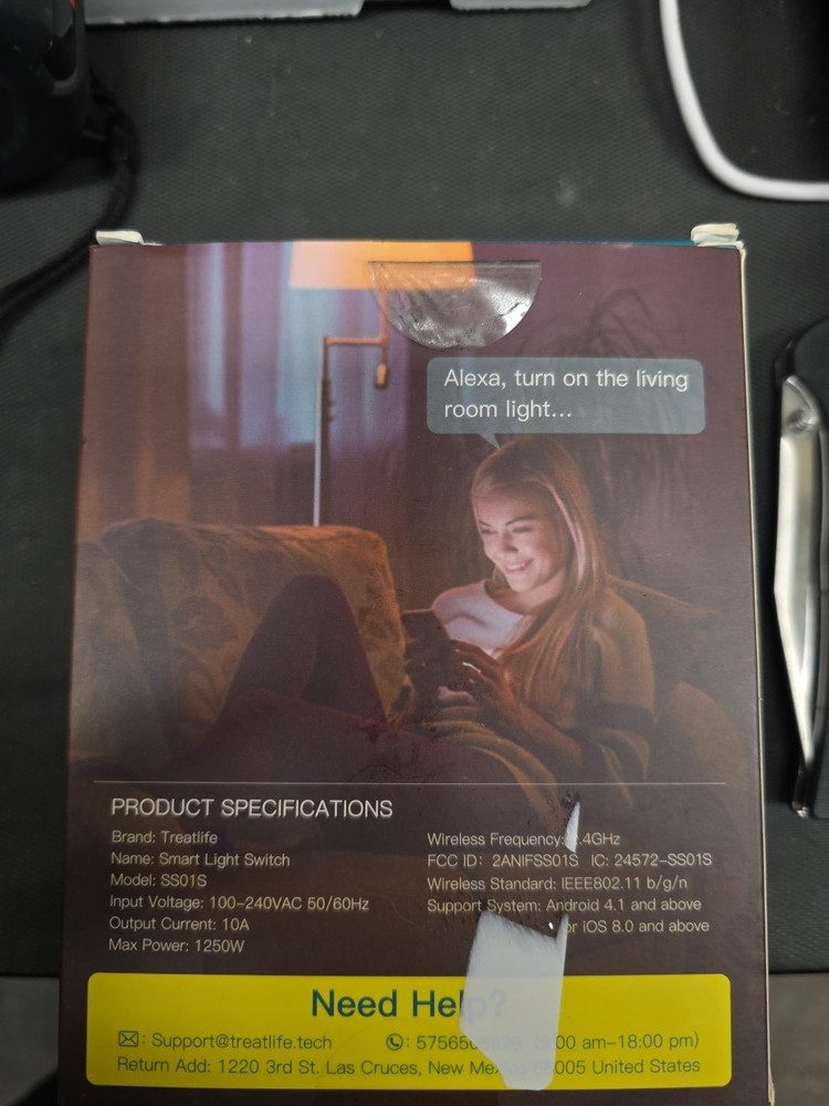 Smart Wi-Fi Light Switch, Compatible with Alexa, Google Assistant