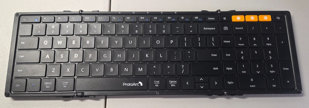 ProtoArc Foldable Keyboard and Mouse, XKM01 Folding Wireless Keyboard Mouse OPEN