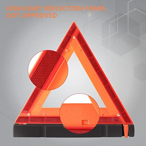 3 Pack Foldable Warning Reflective Triangles with Carrying WT-3PK SAND FILLED