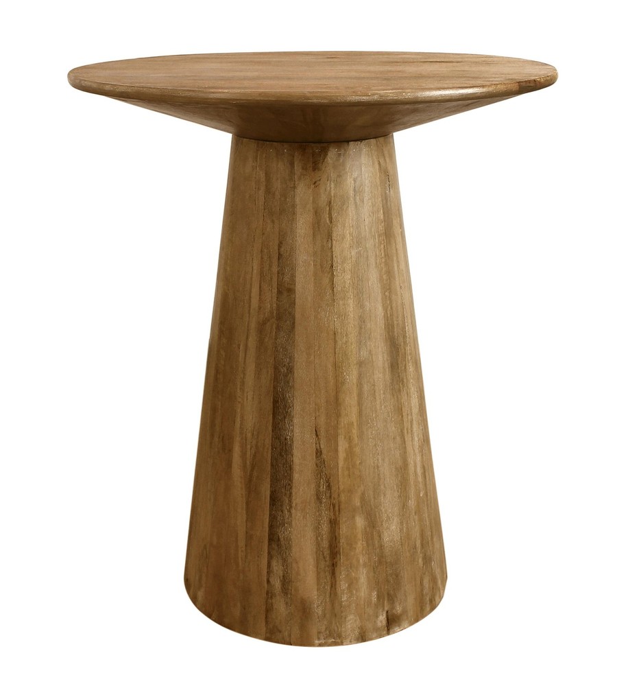Jay 36" Solid Wood Round Bar Table in Distressed Natural Finish