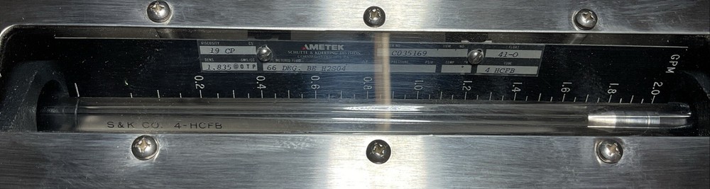 AMETEK WATER FLOW METER C035169 2.0 GPM