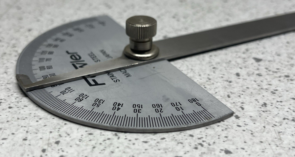 Fowler Stainless Steel Protractor Rectangular Head & Semi-Circular Head