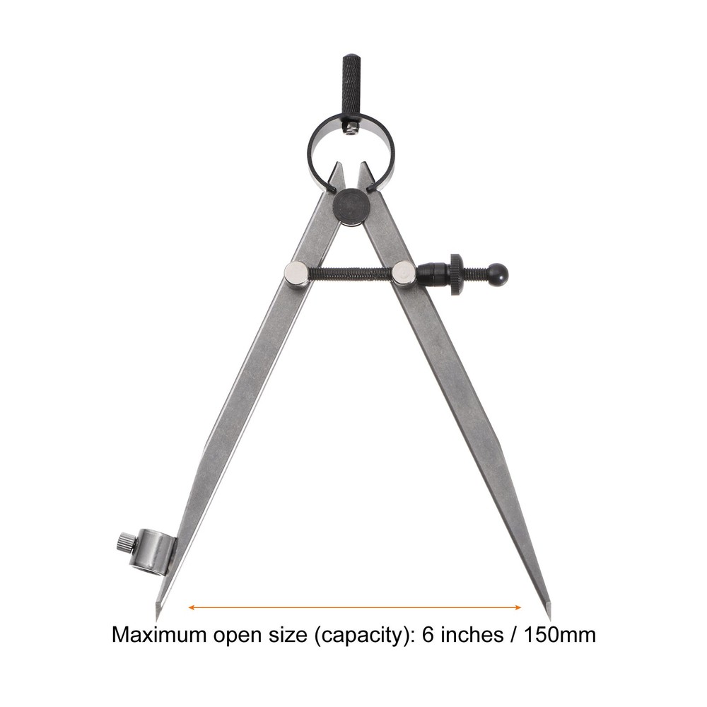 Spring Joint Caliper 6" Adjustable Spring Divider Caliper with Pencil Holder
