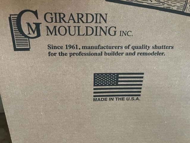 Girardin Moulding 2 White Panel Shutters 14x47