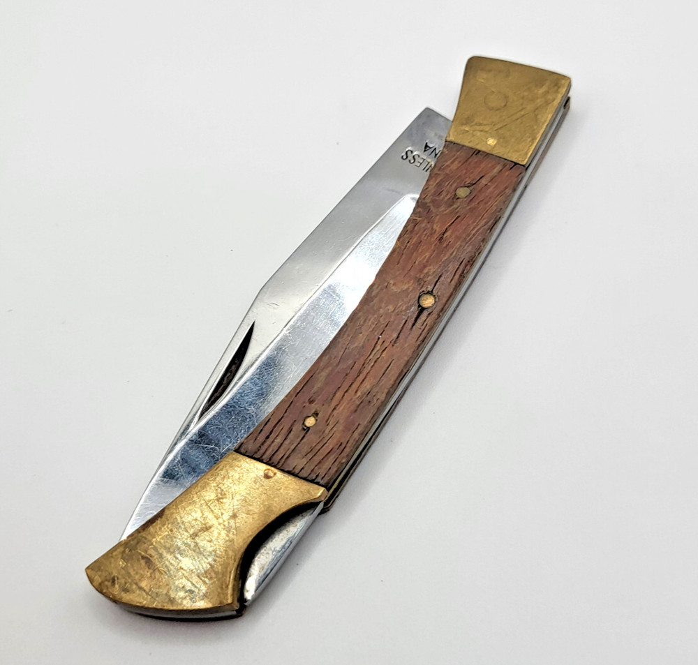 Vintage Brass Wood Knife 4in
