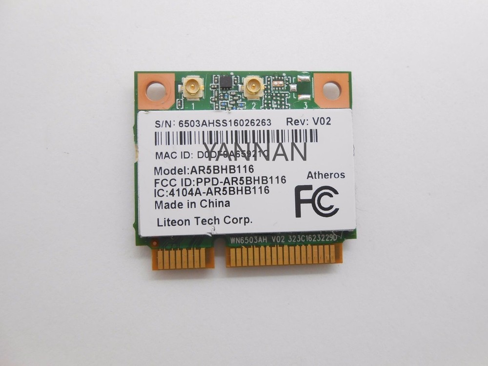 ATHEROS AR9382 AR5BHB116 300M Wlan Card LINUX AR9280 TESTED GOOD