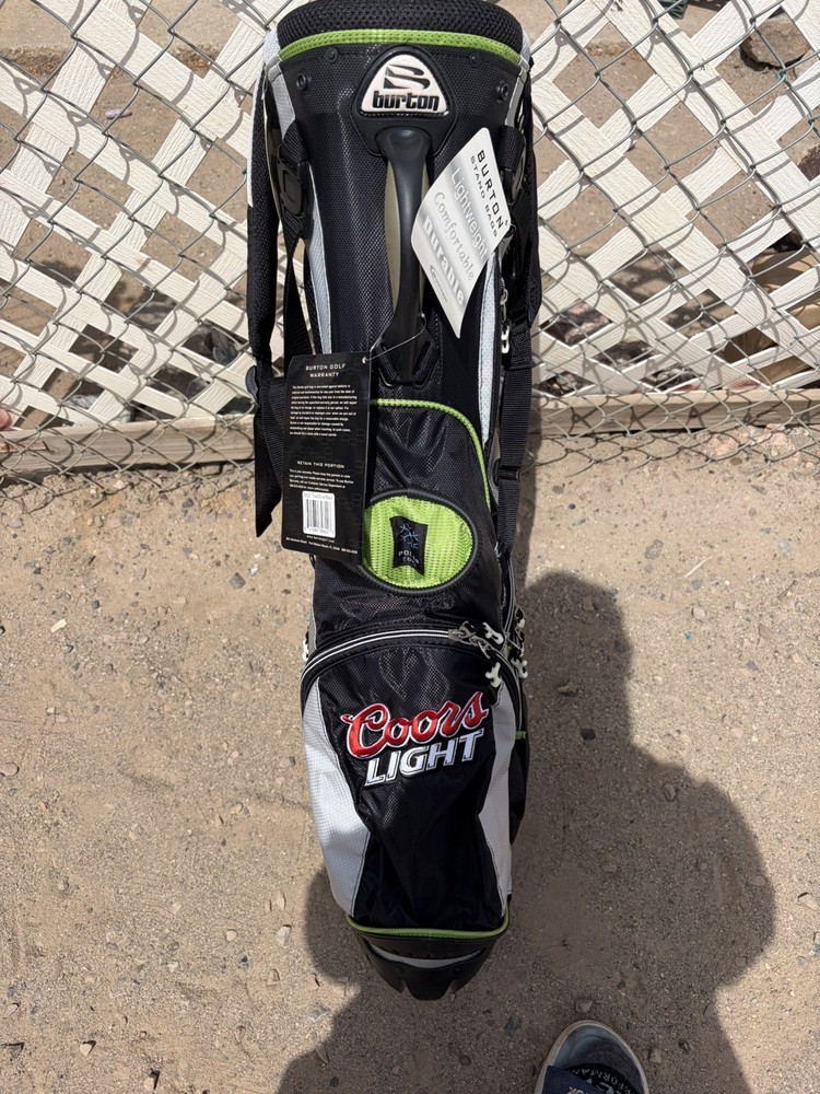 🔥COORS LIGHT 🍺 GOLF ⛳️ CADDY BAG CLUB STORAGE CARRY BACKPACK STAND cooling cup