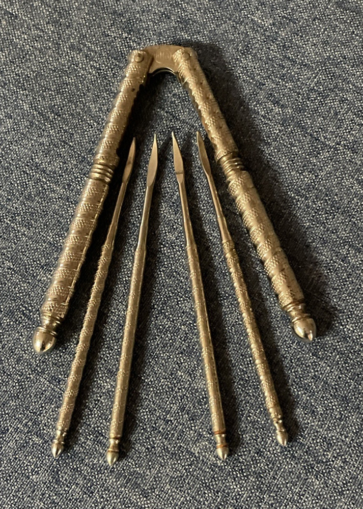 Vintage HMQ Nut Seafood Lobster Cracker & 4 Picks