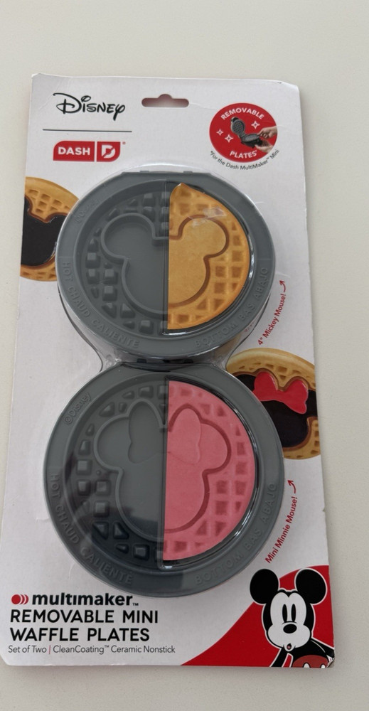 🧇New Dash Disney MICKEY & MINNIE MOUSE MultiMaker Removable Mini Waffle Plates