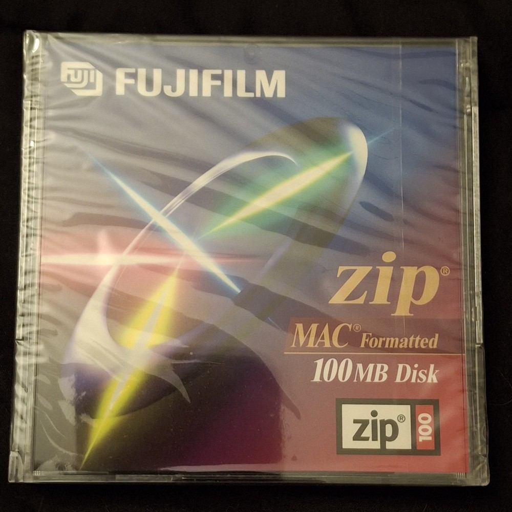 Fujifilm Zip Disk 100MB – MAC Formatted – Vintage Data Storage – Sealed 2-Pack