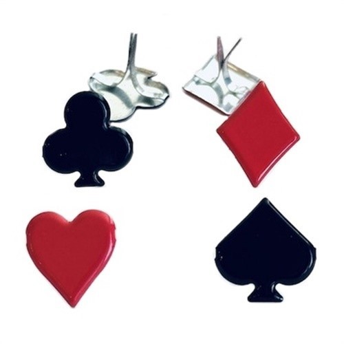 Eyelet Outlet Shape Brads 12/Pkg-Card Suit - 6 Pack