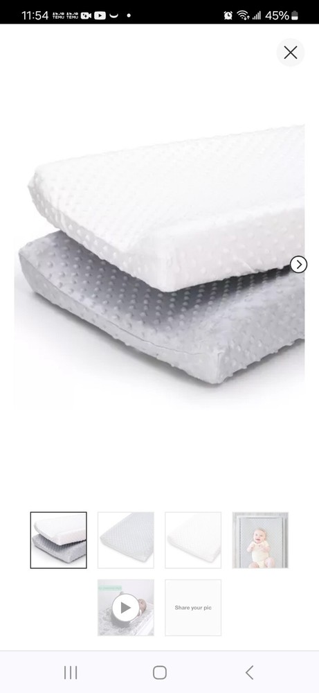 Peanutshell Plush Minky Changing Pad Covers Gray and white 2 Pack super soft