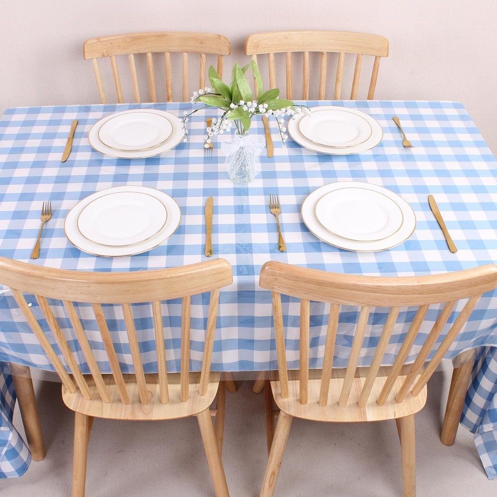 Square Table Cover 54x54, Clear Plastic Protector, Waterproof Vinyl, Durable