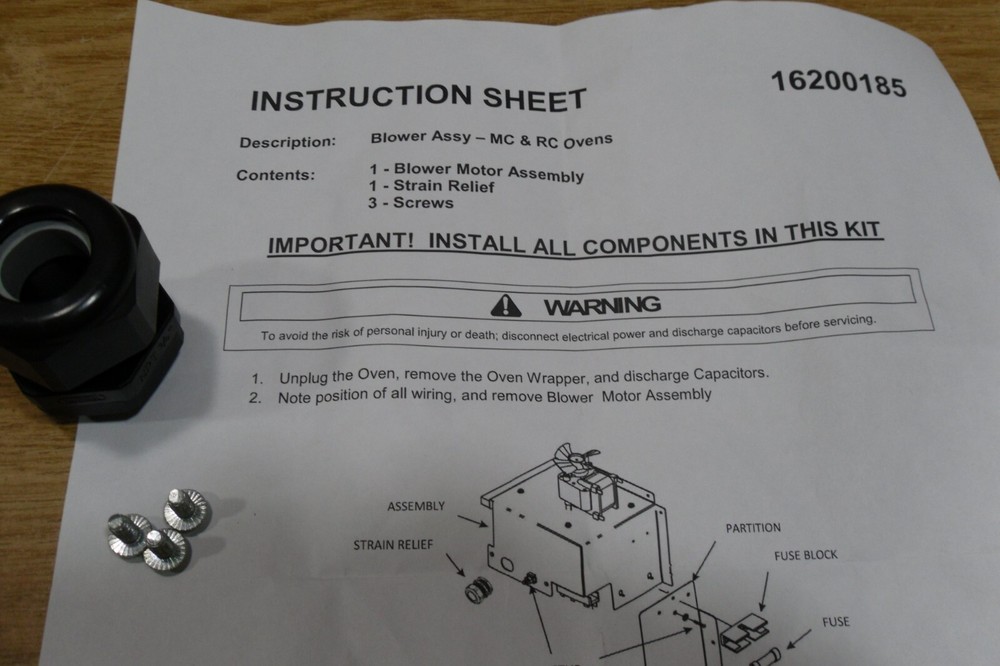 Blower Motor Assembly 16200185 208 230V