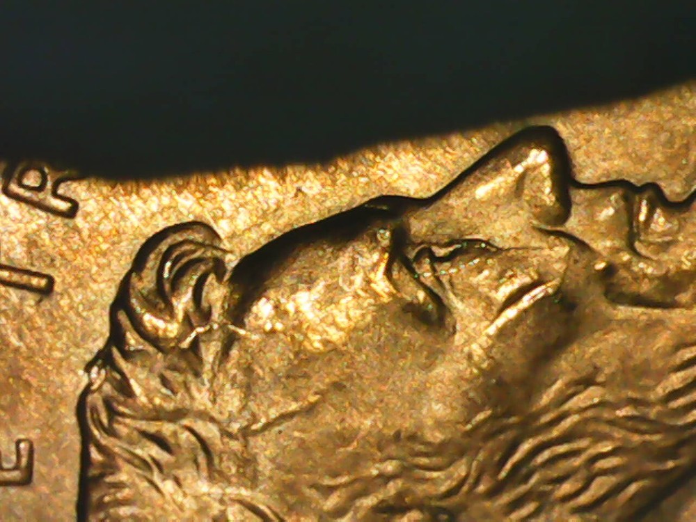 1995 Penny Die Crack, Die Chips Obverse