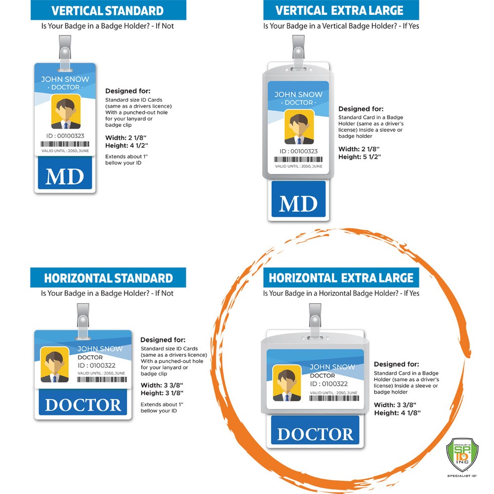 RN BSN Badge Buddy Oversized Horizontal Extra Long ID Backer Card for Nurses