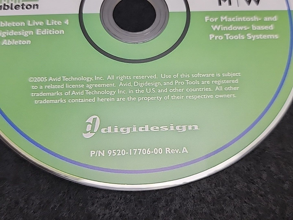 Digidesign ableton live lite 4 MAC & WIN. CD -- Disc Only