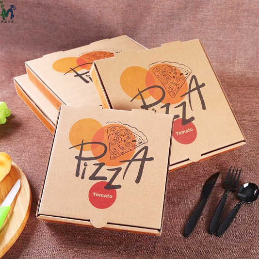100x Take Out Container 10'' x 10'' Pizza Corrugated Kraft Keeps Pizza Fresh Box