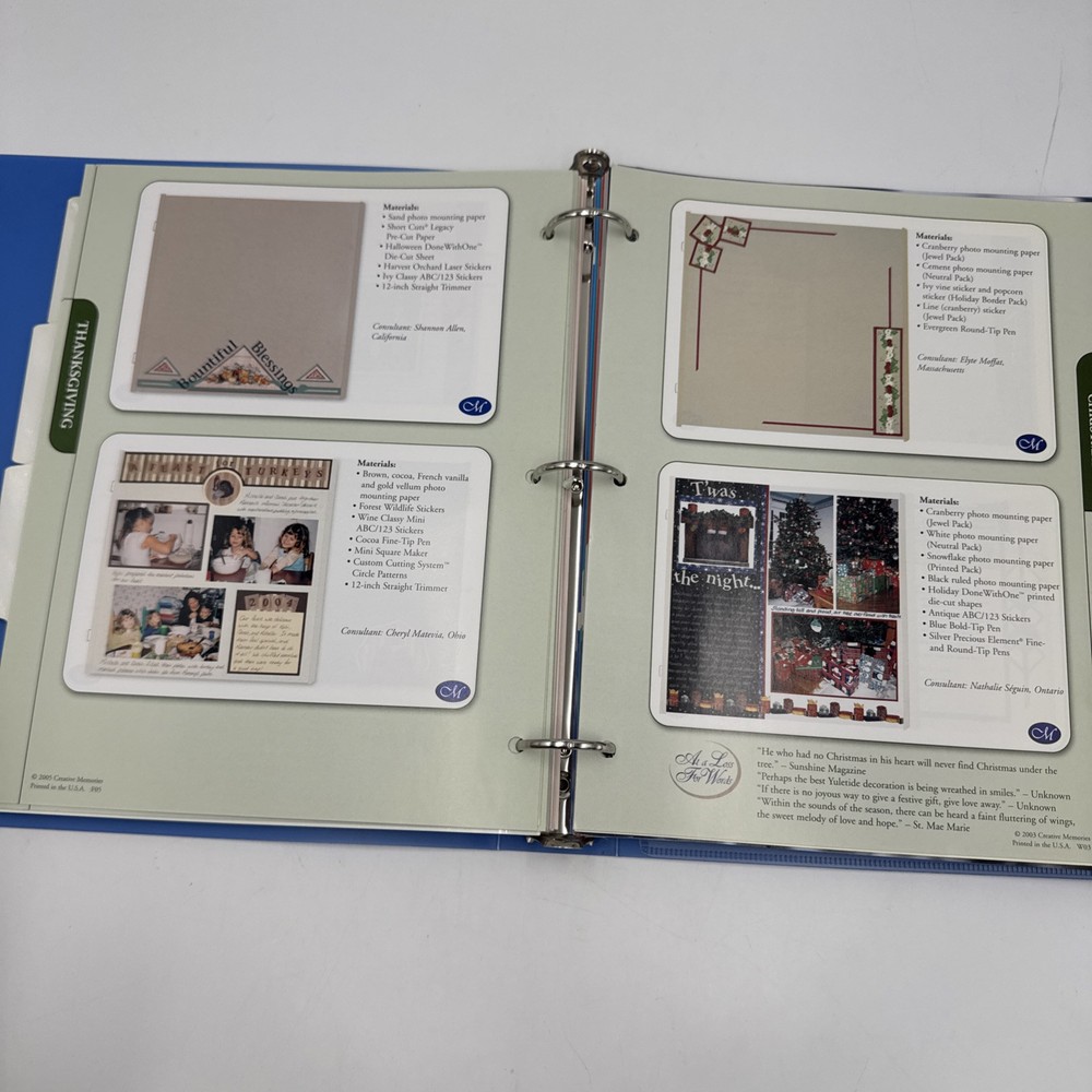 Creative Memories Scrapbooking Full Idea Page Patterns Organizer Binder 2005