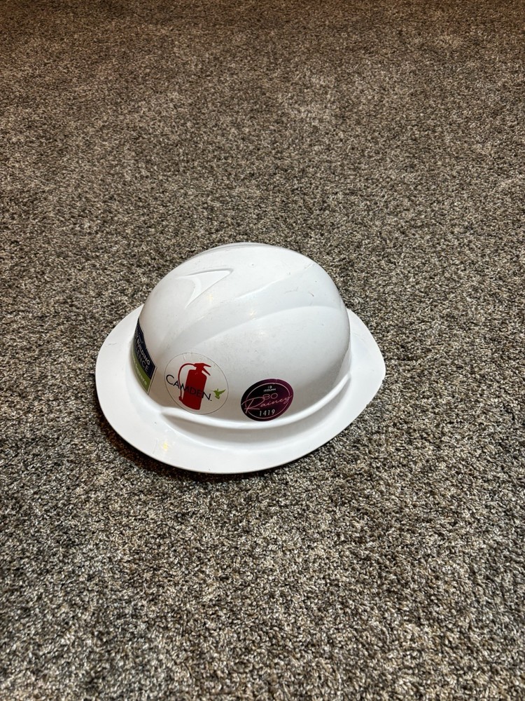 HART White Full Brim Hard Hat, ANSI Type I, Class G