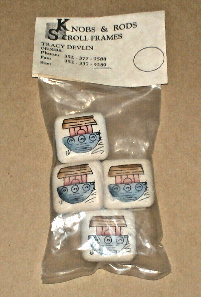 "Noah's Ark" Decorative Scroll Frame Knobs (4) NIP