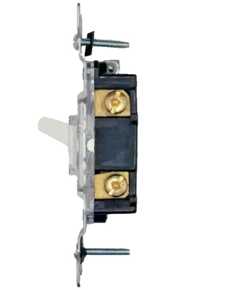 Two (2) Leviton ILLUMINATED Light Switch, GLOWS IN DARK, White, Single Pole, 15A