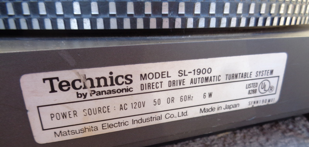 TECHNICS SL-1900 DIRECT DRIVE AUTOMATIC TURNTABLE MIJ TESTED WORKING *READ*