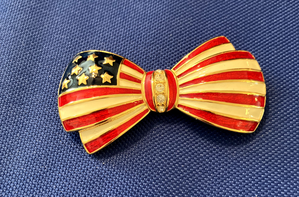 USA Flag pin with Rhinestones by Joan Rivers