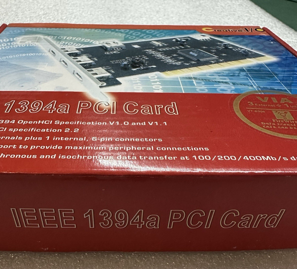 PCI FireWire 400 Card IEEE 1394a 3-Port Controller for Desktop PC